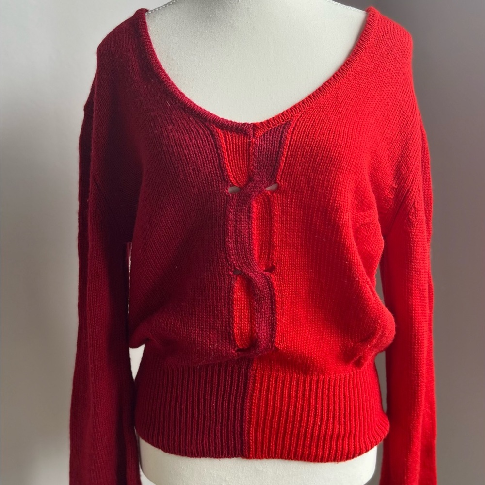 Red knit sweater